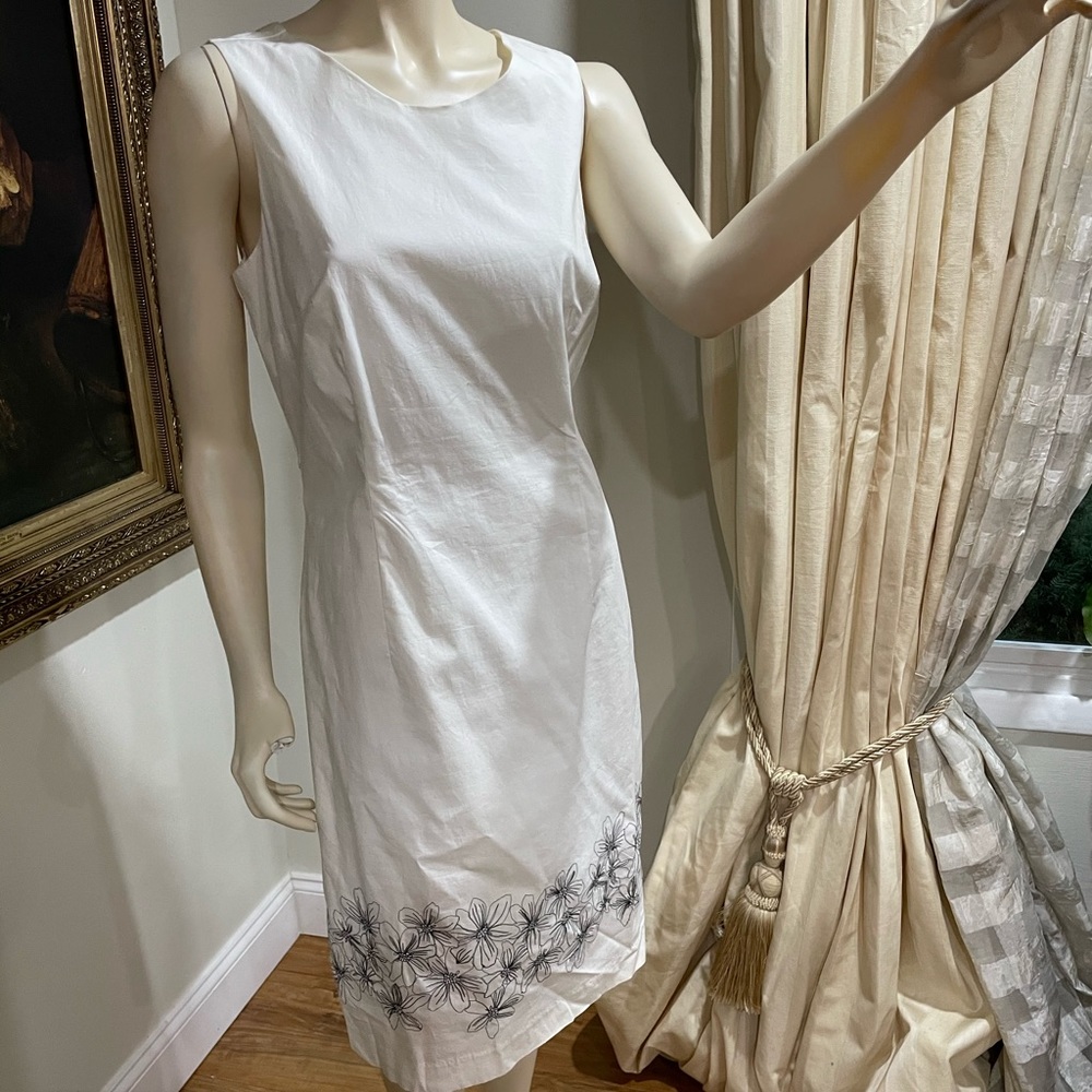 Merona White Dress with magnolia print